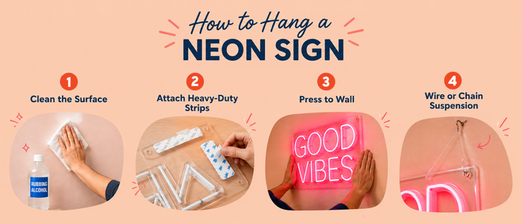 Step by Step Guide to Install or Hang a Neon Sign on Your Wall